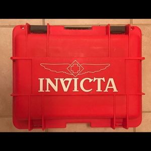 Red Invicta watch case